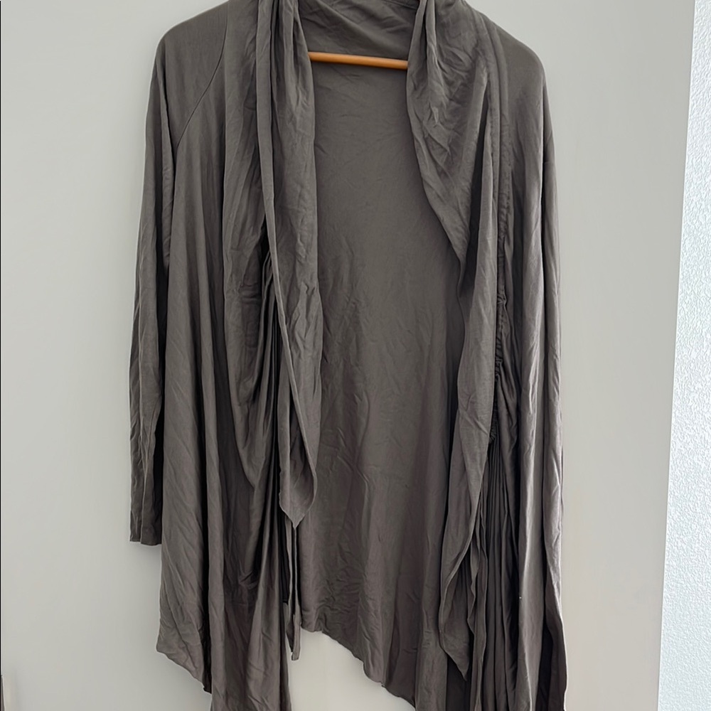 Elegant Draped Cardigan in Charcoal
